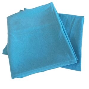 BGment Aqua Blue 2 Panel 52 X 45 Size Linen Look Slot Top Rod Pocket Curtain Set